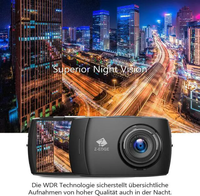 Alt view image 4 of 7 - Z-EDGE Dual Dash Cam 4.0" Touch Screen Front and Rear Dash Cam FHD 1080P with Night Mode, 32GB Card Included,155 Degree Wide Angle, WDR, G-Sensor, Loop Recording