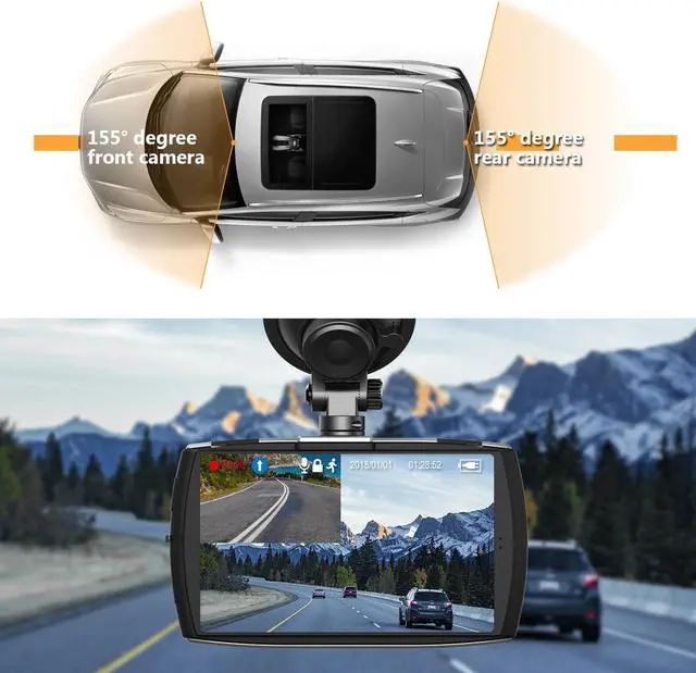 Alt view image 6 of 7 - Z-EDGE Dual Dash Cam 4.0" Touch Screen Front and Rear Dash Cam FHD 1080P with Night Mode, 32GB Card Included,155 Degree Wide Angle, WDR, G-Sensor, Loop Recording