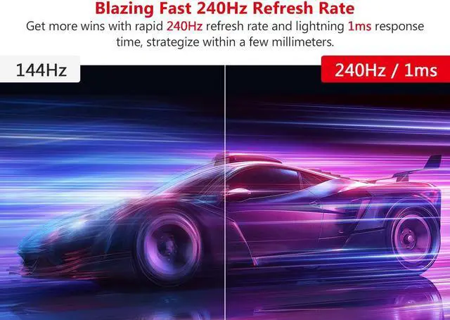 Alt view image 2 of 6 - Z-EDGE 27" 1080P Full HD 240Hz 1ms Flat Panel IPS Gaming Monitor,400cd/m², 2 x HDMI 2.0, 2 x DP 1.4