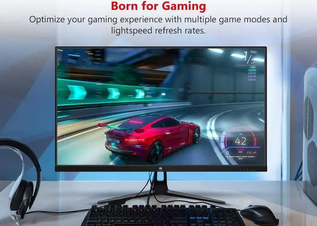 Alt view image 4 of 6 - Z-EDGE 27" 1080P Full HD 240Hz 1ms Flat Panel IPS Gaming Monitor,400cd/m², 2 x HDMI 2.0, 2 x DP 1.4