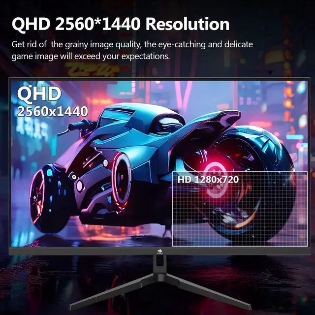 Alt view image 2 of 6 - Z-EDGE UG27QF 27" 2K QHD 2560 x 1440 144Hz 1ms IPS Flat Panel Gaming Monitor, FreeSync Compatible, HDMI x 2, DP x 2, Eye-Care Technology