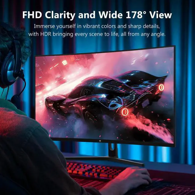 Alt view image 4 of 12 - Z-EDGE UG32P 32" 1080P Curved Gaming Monitor, 240Hz, 1ms, HDR10, FreeSync Compatible, HDMI x2, DP x1,Wall Mountable 75x75mm