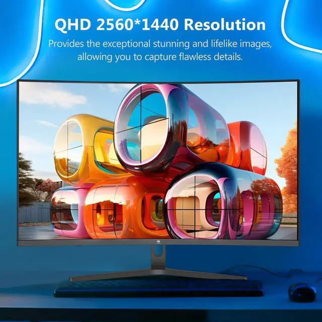 Alt view image 3 of 6 - Z-EDGE UG32 32" 2560x1440 2K QHD 170Hz (DP) 144Hz (HDMI) 1ms Curved Gaming Monitor, FreeSync, HDMI x2 , DP x2, Eye-Care Technology