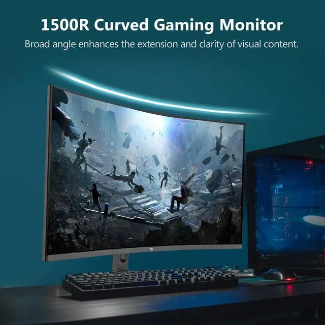 Alt view image 4 of 6 - Z-EDGE UG32 32" 2560x1440 2K QHD 170Hz (DP) 144Hz (HDMI) 1ms Curved Gaming Monitor, FreeSync, HDMI x2 , DP x2, Eye-Care Technology