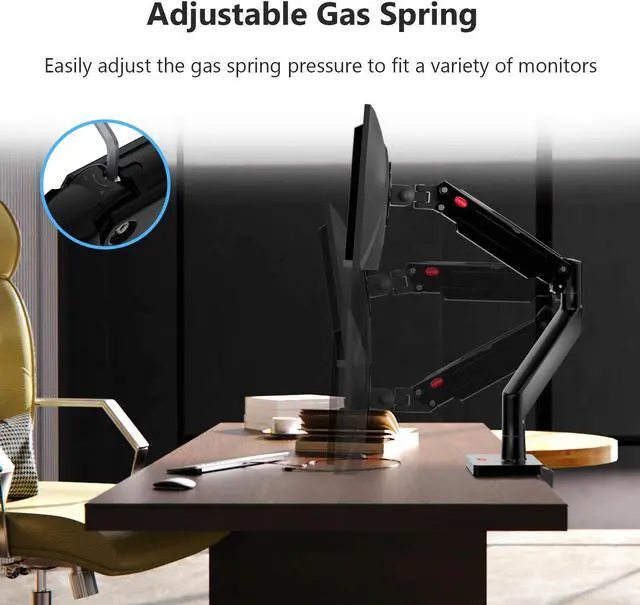 Alt view image 5 of 7 - Z-EDGE MS05 Single Mount Stand Arm, Supports 22"- 40" monitors and 26 lbs, 360° Adjustable, 75x75mm/100x100mm,Clamp & Grommet Base