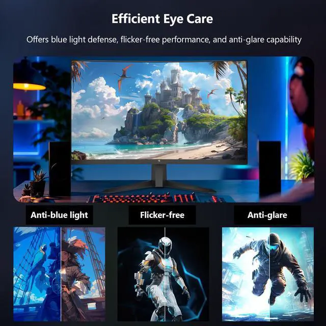 Alt view image 6 of 7 - Z-EDGE UG27S 27" 1080P Full HD 1920 x 1080 300Hz 1ms 1500R Curved Gaming Monitor, HDMI x 2, DP x 2