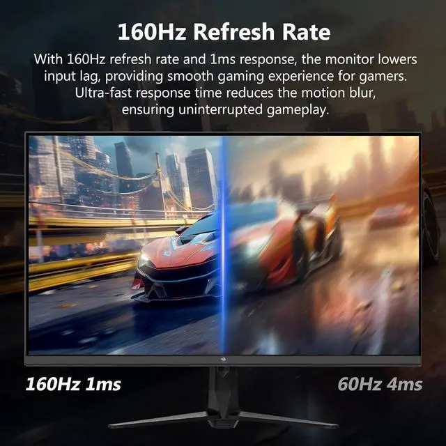 Alt view image 3 of 7 - Z-EDGE G274K 27" Ultra HD 3840 x 2160 4K UHD 160Hz 1ms IPS Gaming Monitor, Flat Panel, 1.07B Colors, HDMI x 2 + DP x 2, FreeSync Compatible, Anti-Glare