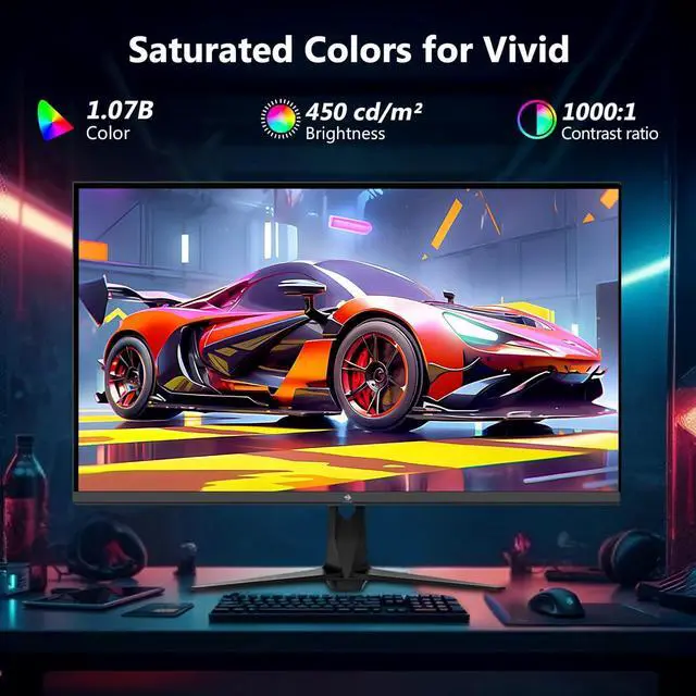 Alt view image 5 of 7 - Z-EDGE G274K 27" Ultra HD 3840 x 2160 4K UHD 160Hz 1ms IPS Gaming Monitor, Flat Panel, 1.07B Colors, HDMI x 2 + DP x 2, FreeSync Compatible, Anti-Glare