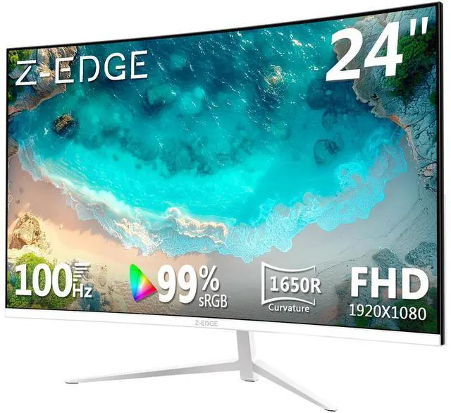 Main image of Z-EDGE U24C 24" 1080P 1920 x 1080 Full HD LED Backlit 100Hz Curved Gaming Monito, HDMI + DP, 16.7 Million Colors, 100% sRGB
