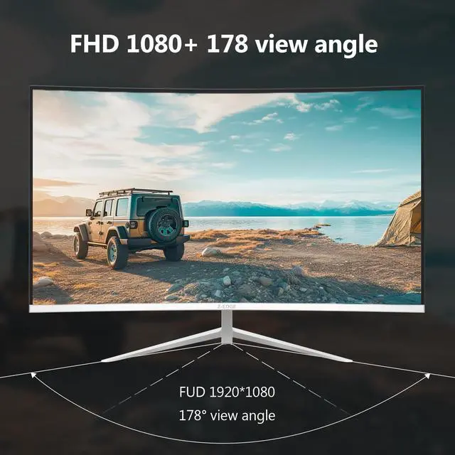 Alt view image 5 of 7 - Z-EDGE U24C 24" 1080P 1920 x 1080 Full HD LED Backlit 100Hz Curved Gaming Monito, HDMI + DP, 16.7 Million Colors, 100% sRGB