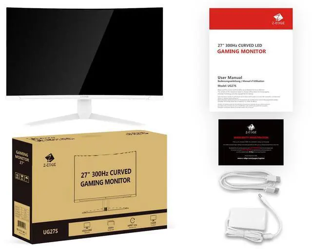 Alt view image 6 of 6 - Z-EDGE 27" 1080P Full HD 300 Hz 1 ms Curved Gaming Monitor, HDMI x 2, DP x 2, FreeSync Compatible