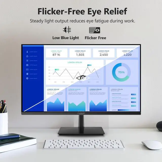 Alt view image 6 of 7 - Z-EDGE U27P4K 27" IPS 4K Monitor, Ultra HD 3840 x 2160, 300 cd/m², 60Hz, HDMI + DP, FreeSync Compatible, LED Backlit, Anti-Glare