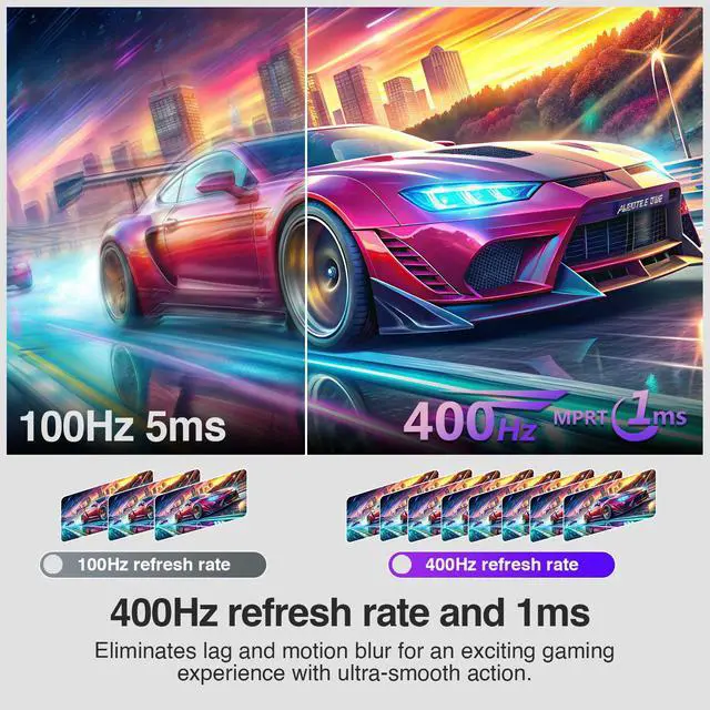Alt view image 2 of 7 - Z-EDGE AGEX Series AG25S 24 inch (24.5" actual size) Full HD 1920 x 1080 400Hz 1ms Fast IPS Gaming Monitor, 300cd/m,120% sRGB, 2 x HDMI 2.0 + 1 x DP 1.4