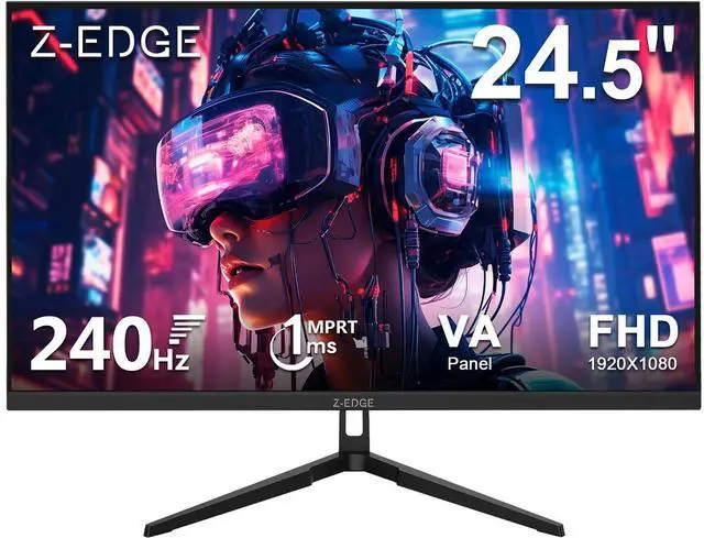 Main image of Z-EDGE UG25F 24 inch (24.5" actual size) 1080P Full HD Flat Panel 240Hz 1ms Gaming Monitor, 350cd/m, 16.7 Million Colors (8bit), HDMI x 2 / DP x 1, FreeSync Compatible, Support Wall Mount