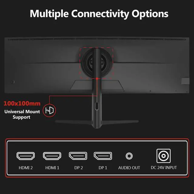 Alt view image 6 of 7 - Z-EDGE UG40 40" 5K 5120x2160 Ultra Wide 120Hz 1ms IPS Curved Gaming Monitor, Adjustable Base, HDMI x2, DP x2, Built in Speakers