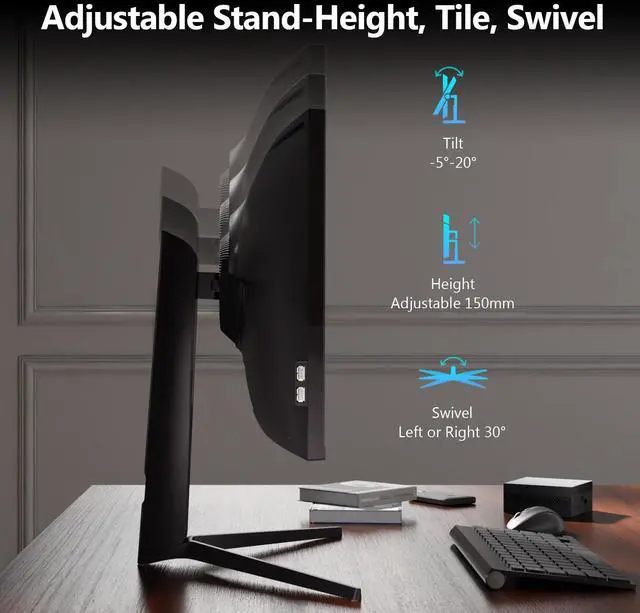 Alt view image 4 of 7 - Z-EDGE UG40 40" 5K 5120x2160 Ultra Wide 120Hz 1ms IPS Curved Gaming Monitor, Adjustable Base, HDMI x2, DP x2, Built in Speakers
