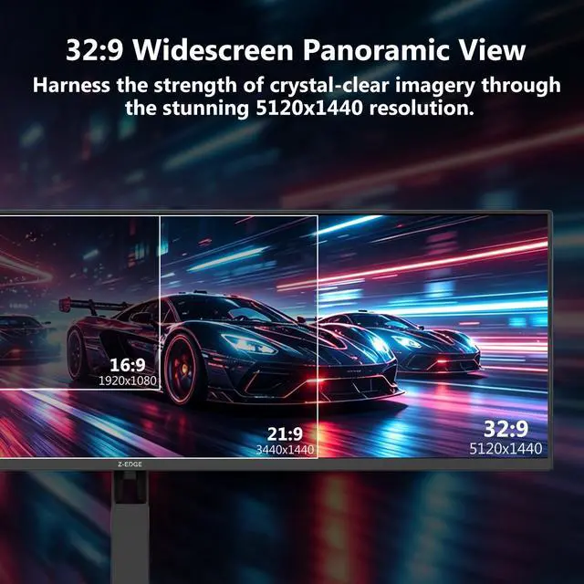 Z-EDGE 49 Inch 32:9 DQHD 5120x1440 1500R Curved Gaming Monitor