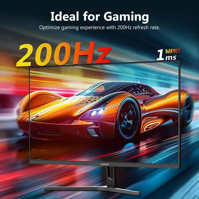 Alt view image 2 of 7 - Z-EDGE UG32 32 Inch 2K QHD 2560x1440 IPS Gaming Monitor, 200Hz DP, 144Hz HDMI, 1ms Response, FreeSync, Eye-Care, Dual HDMI & DP, VESA Mountable, Wide Viewing Angle