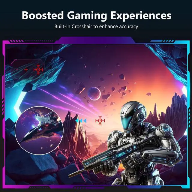 Alt view image 5 of 7 - Z-EDGE UG32 32 Inch 2K QHD 2560x1440 IPS Gaming Monitor, 200Hz DP, 144Hz HDMI, 1ms Response, FreeSync, Eye-Care, Dual HDMI & DP, VESA Mountable, Wide Viewing Angle