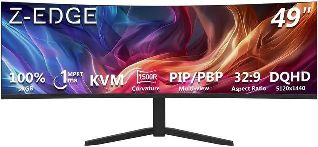 Z-EDGE 49 Inch 32:9 DQHD 5120x1440 1500R Curved Gaming Monitor