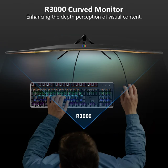 Alt view image 3 of 7 - Z-EDGE UG32F 32" 1080P 1920 x 1080 200Hz Curved Gaming Monitor, 300cd/m², FreeSync, HDMI x2, DisplayPort x2, HDR10, 178° View Angle, Built in Speakers, With RGB Breathing Light