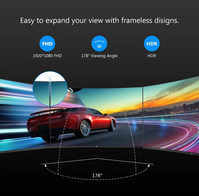 Alt view image 5 of 7 - Z-EDGE UG32F 32" 1080P 1920 x 1080 200Hz Curved Gaming Monitor, 300cd/m², FreeSync, HDMI x2, DisplayPort x2, HDR10, 178° View Angle, Built in Speakers, With RGB Breathing Light