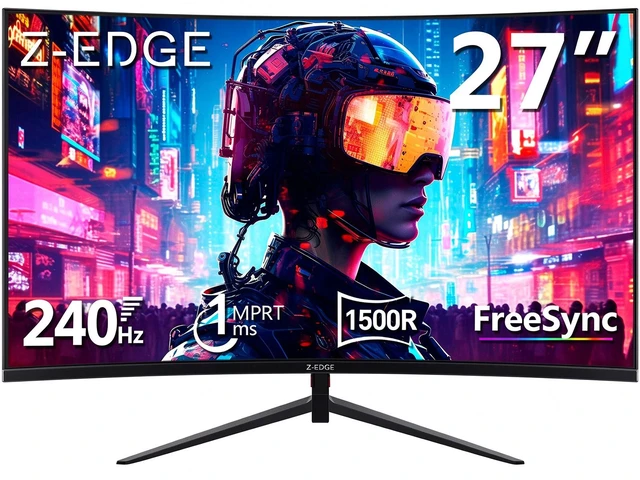 Main image of Z-EDGE 27 inch 1080P Full HD 1920 x 1080 240 Hz 1 ms Curved Gaming Monitor, HDMI x 1, DP x 1, Supports Wall Mount