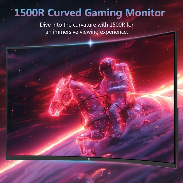 Alt view image 4 of 7 - Z-EDGE 27 inch 1080P Full HD 1920 x 1080 240 Hz 1 ms Curved Gaming Monitor, HDMI x 1, DP x 1, Supports Wall Mount