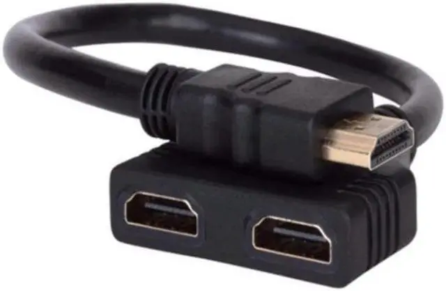 Alt view image 2 of 5 - HDMI Port Male To Female 1 Input 2 Output Splitter Cable Adapter Converter 1080P Hdmi Cables 30cm