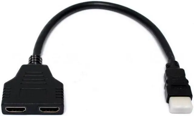 Alt view image 3 of 5 - HDMI Port Male To Female 1 Input 2 Output Splitter Cable Adapter Converter 1080P Hdmi Cables 30cm