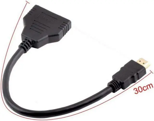 Alt view image 5 of 5 - HDMI Port Male To Female 1 Input 2 Output Splitter Cable Adapter Converter 1080P Hdmi Cables 30cm