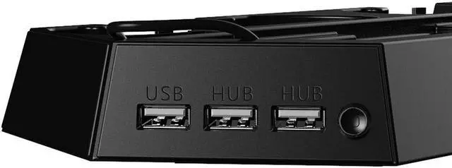 Alt view image 3 of 6 - PS4 Vertical Stand with Cooling Fan Cooler Dual Controller Charger Dock Charging Station 3 USB Ports Hub for SONY Playstation 4