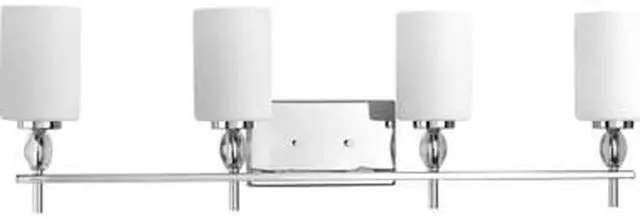 Alt view image 5 of 5 - Status Bath Vanity, 4-Light, Polished Chrome, Etched Linen Glass, 34"W (P2777-15 AJ8PY)