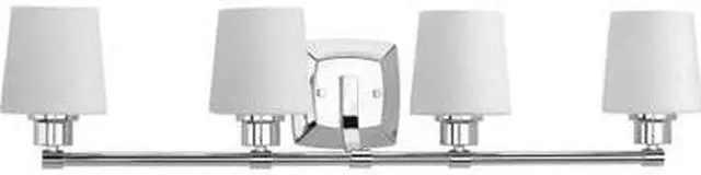 Alt view image 2 of 3 - Glance Bath Vanity, 4-Light, Polished Chrome, Etched White Linen Glass, 30.5"W (P300019-015 1VQVL)