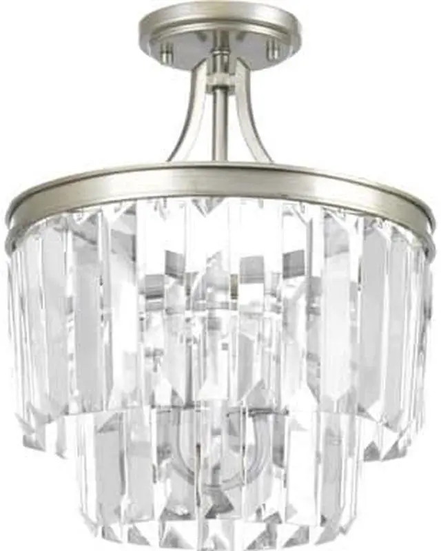 Main image of Glimmer Semi-Flush Mount Convertible, 3-Light, Silver Ridge, Clear Glass, 13.25"W (P2325-134 1VMYH)