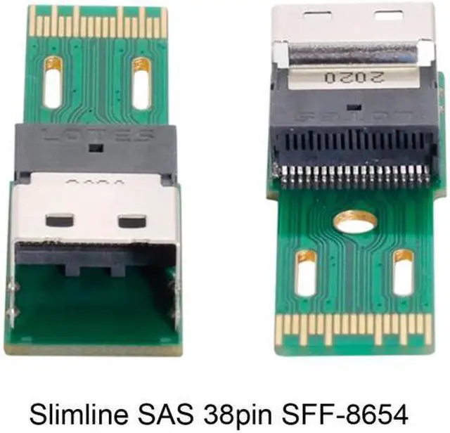 Alt view image 3 of 6 - Chenyang PCI-E Slimline SAS 4.0 SFF-8654 4i 38pin to SFF-8654 38pin Male to Female Extender Adapter Test Tools