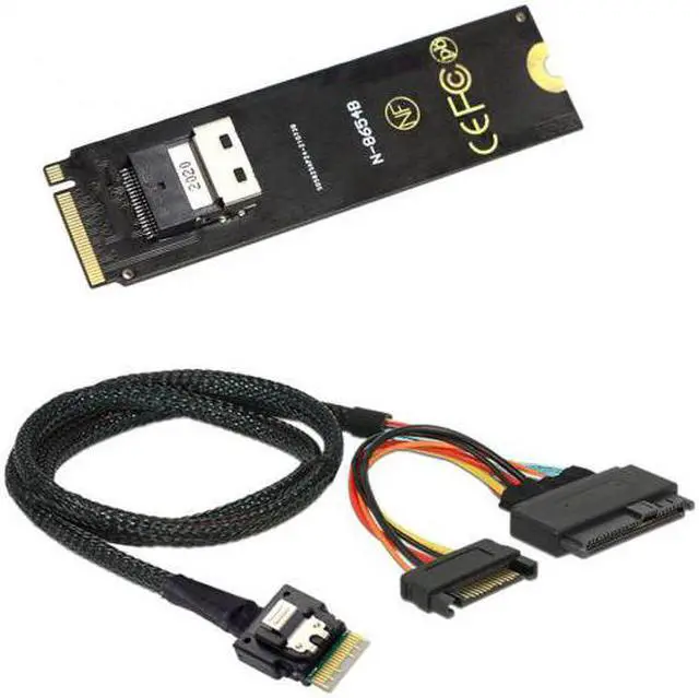 Alt view image 2 of 7 - Chenyang NGFF M-Key NVME to SFF-8654 Slimline SAS Card Adapter and U.2 U2 SFF-8639 NVME PCIe SSD Cable for Mainboard SSD