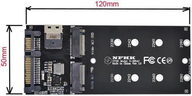 Alt view image 6 of 7 - CYSM SFF-8654 to U2 Kit NGFF M-Key to Slimline SAS NVME PCIe SSD SATA Adapter for Mainboard