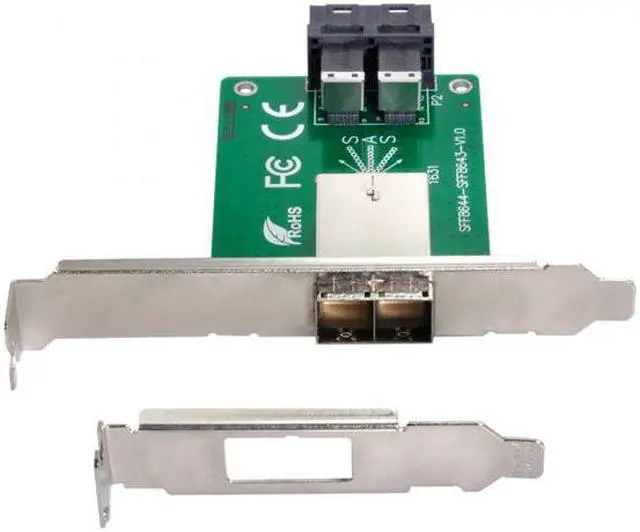 Alt view image 3 of 7 - Jimier CY SF-021 Dual Ports Mini SAS HD SFF-8644 To Internal SAS HD SFF-8643 PCBA Female Adapter With Low Profile Bracket
