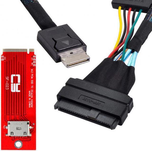 Alt view image 4 of 7 - Chenyang Cable U.2 SFF-8639 Cable & PCI-E 3.0 M.2 M-key to Oculink SFF-8612 SFF-8611 Host Adapter for PCIe Nvme SSD 2260