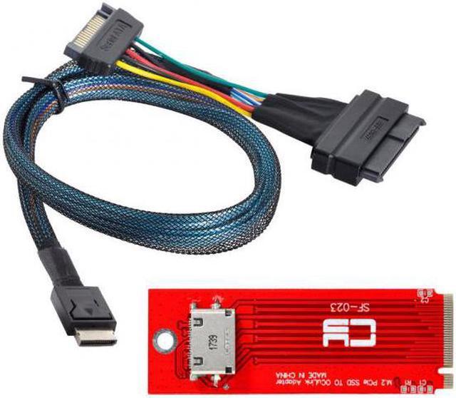 Alt view image 5 of 7 - Chenyang Cable U.2 SFF-8639 Cable & PCI-E 3.0 M.2 M-key to Oculink SFF-8612 SFF-8611 Host Adapter for PCIe Nvme SSD 2260