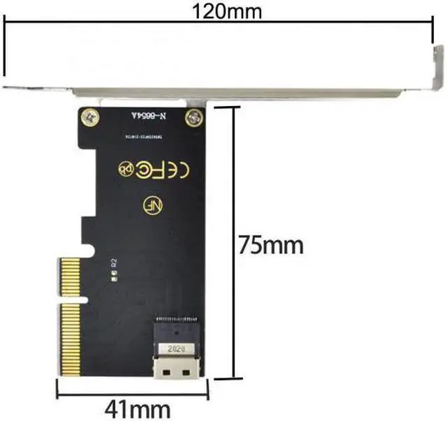 Alt view image 4 of 7 - Cablecc PCI-E 4X to U.2 U2 Kit SFF-8639 to SFF-8654 Slimline SAS NVME PCIe SSD Adapter for Mainboard