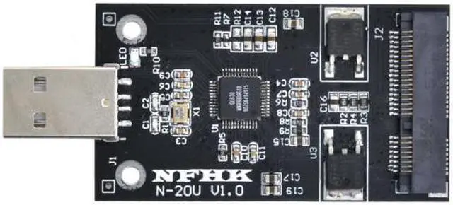 Alt view image 4 of 7 - Chenyang Cable Mini PCI-E mSATA to USB 2.0 External SSD PCBA Conveter Adapter Pen Driver Card without Case