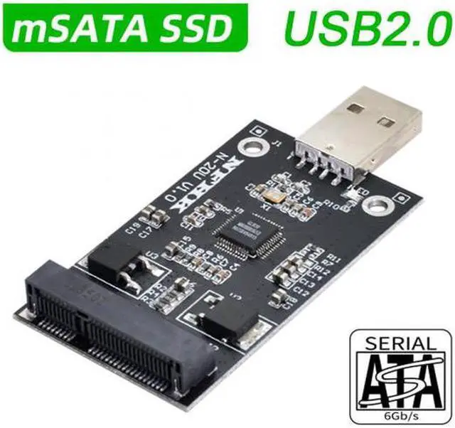 Alt view image 2 of 7 - Chenyang Cable Mini PCI-E mSATA to USB 2.0 External SSD PCBA Conveter Adapter Pen Driver Card without Case