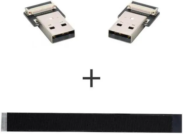 Alt view image 7 of 7 - FVH 0.5M USB 2.0 Type-A Male to Type-A Male Data Flat Slim FPC Cable for FPV & Disk & Scanner & Printer