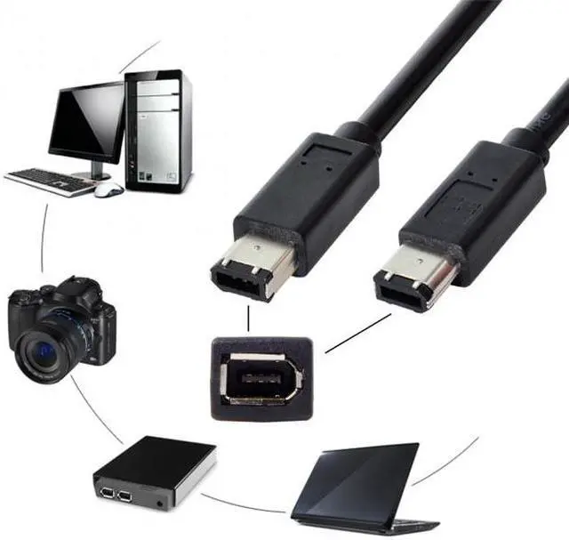 Alt view image 5 of 7 - Xiwai CY  CA-017 6 Pin to 6Pin FireWire 400 to FireWire 400 6-6 ilink Cable IEEE 1394 1.8m Black