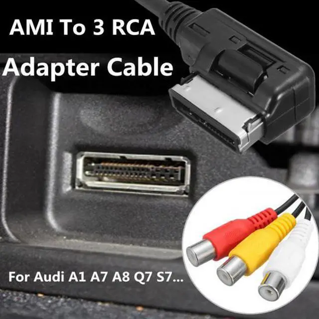 Alt view image 2 of 7 - KAIBOXIXI AMI MMI to 3 RCA Audio Video Cable Female DVD video and audio input cable For Audi A1 A7 A8 VW Car