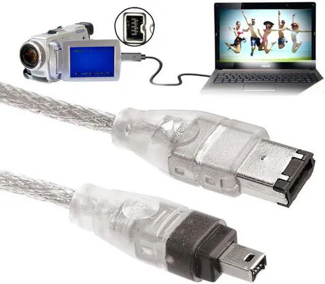 Alt view image 5 of 7 - Jimier Cable 1394 6Pin to Firewire 400 IEEE 1394 4 Pin Male iLink Adapter Cord Cable for Camera Camcorder