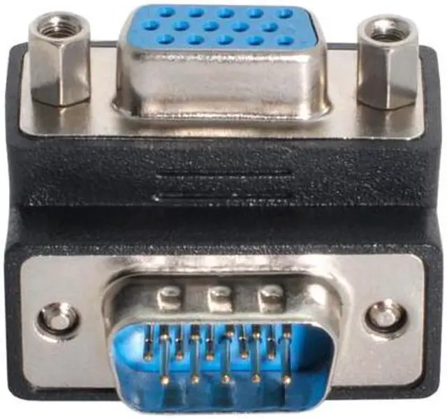 Alt view image 4 of 7 - Jimier Cable 90 Degree Up Angled VGA SVGA Male To Female Extension Adapter for Monitor & Projector