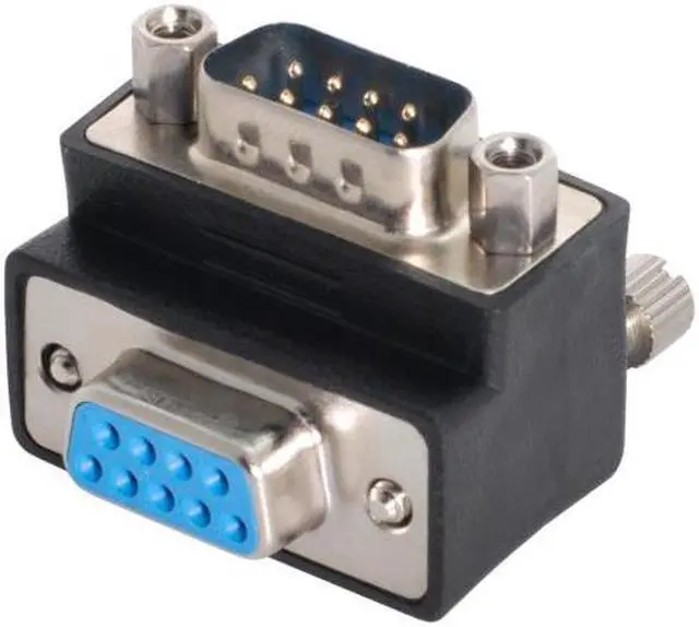 Alt view image 6 of 7 - Jimier Cable D-Sub RS232 9Pin Male to Female Down Angled 90 Degree Extension Adapter
